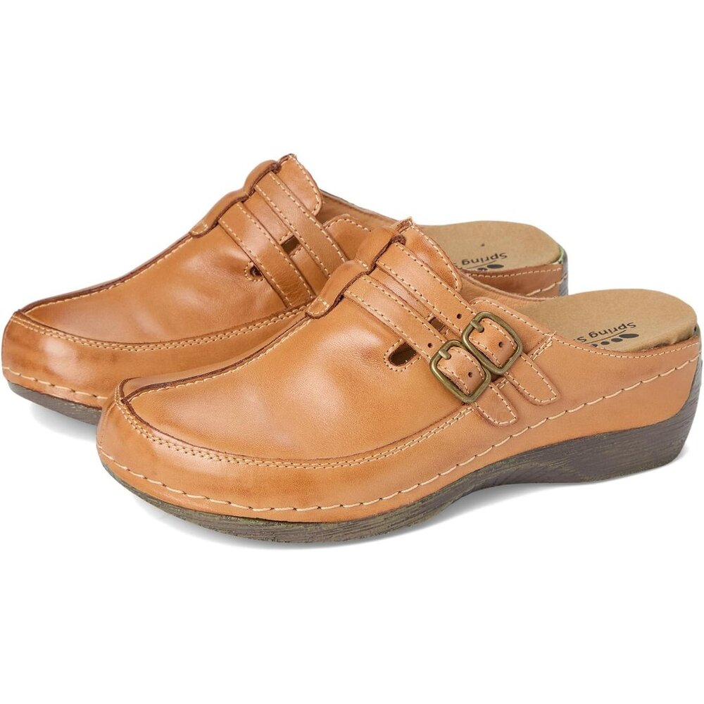 Spring Step‎ Happy Women's 10.5/11 (42) Adjustable Buckles Leather Slip On Clogs